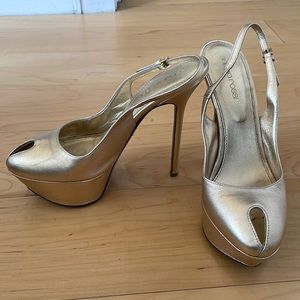 Sergio Rossi keyhole platform sling backs